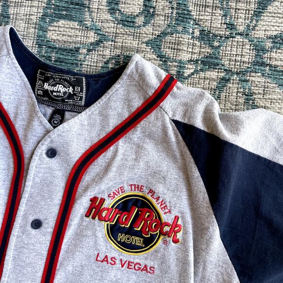 Hard Rock Hotel Las Vegas Baseball Jersey T-Shirt Gray‎ - Size M - Picture 4 of 7